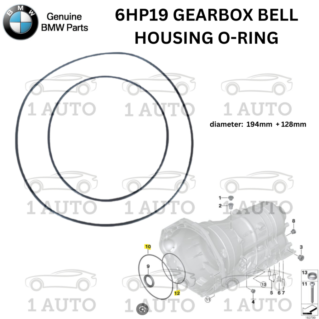 BMW E60 E90 E92 E93 E84 E89 E87 E85 E70 E65 E66 ZF 6HP19 GEARBOX BELL HOUSING O RING (2 ชิ้น)