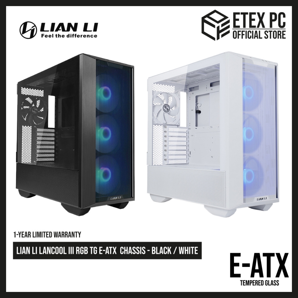 แชสซี LIAN LI LANCOOL III RGB TG E-ATX - สีดํา/ขาว