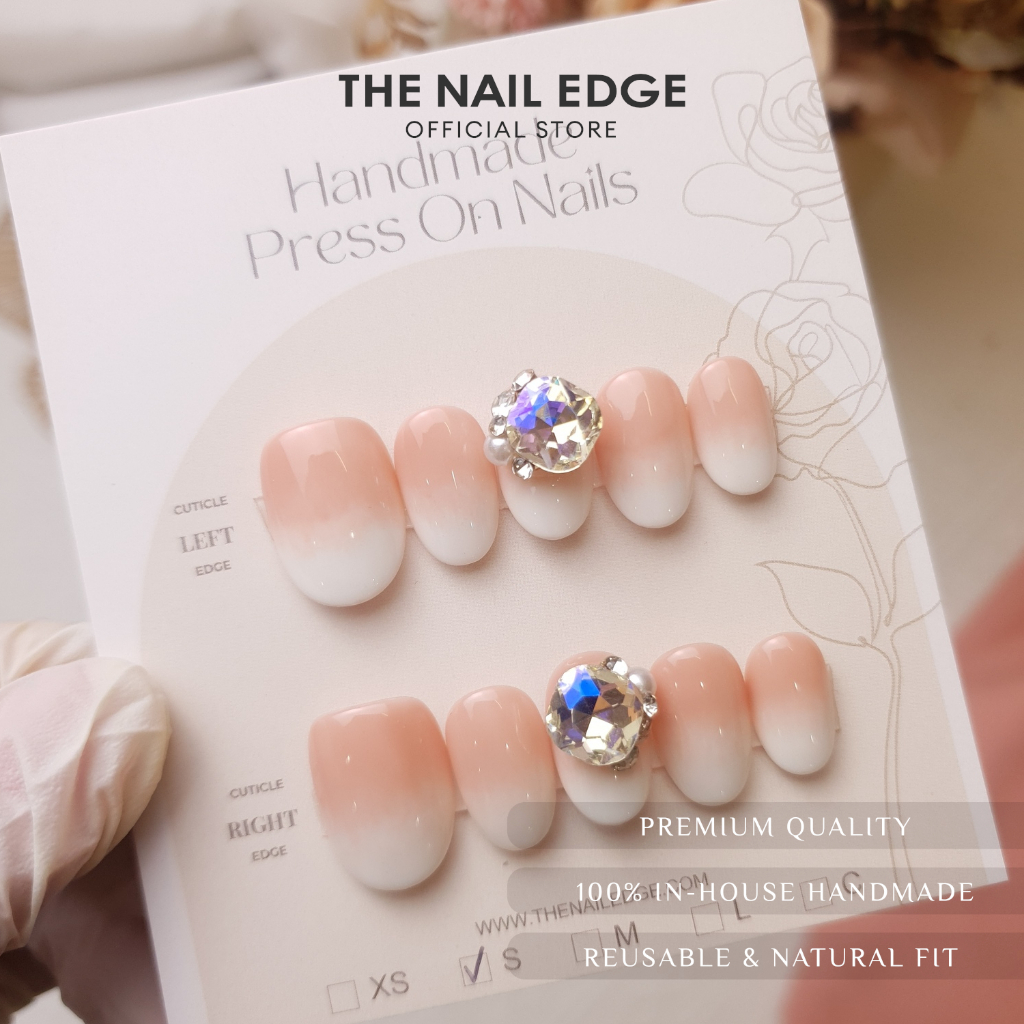 TheNailEdge Premium Handmade Press-On Nails - Nude Ombre V042