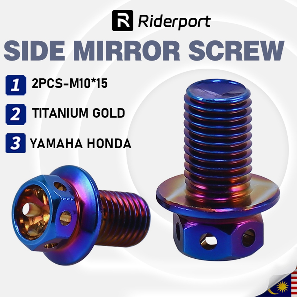 2PCS M10 ด้านข้างกระจก SCREW TITANIUM SYM Y15 LC135 SRL Y125Z RS150 WAVE DASH EX5 VF3I ด้านข้าง MIRO