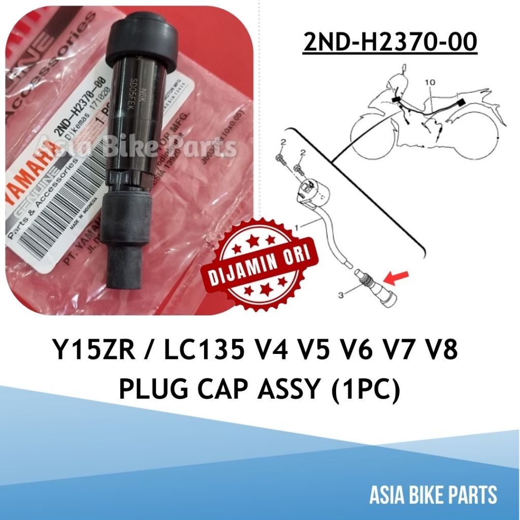 Yamaha Y15ZR / LC135 V4 V5 V6 V7 V8 Plug Cap Assy - 2ND-H237-00