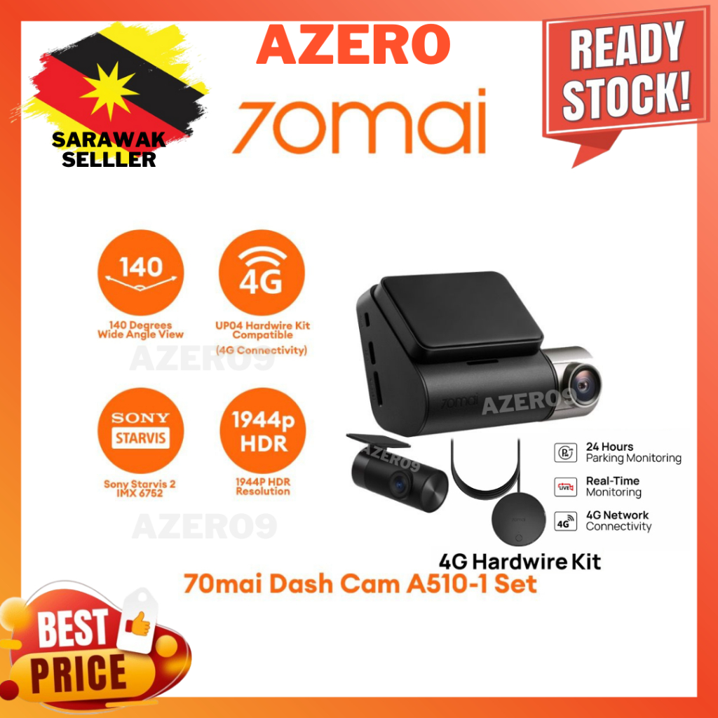 70mai A510 Dash Cam Dual Vision Car Recorder