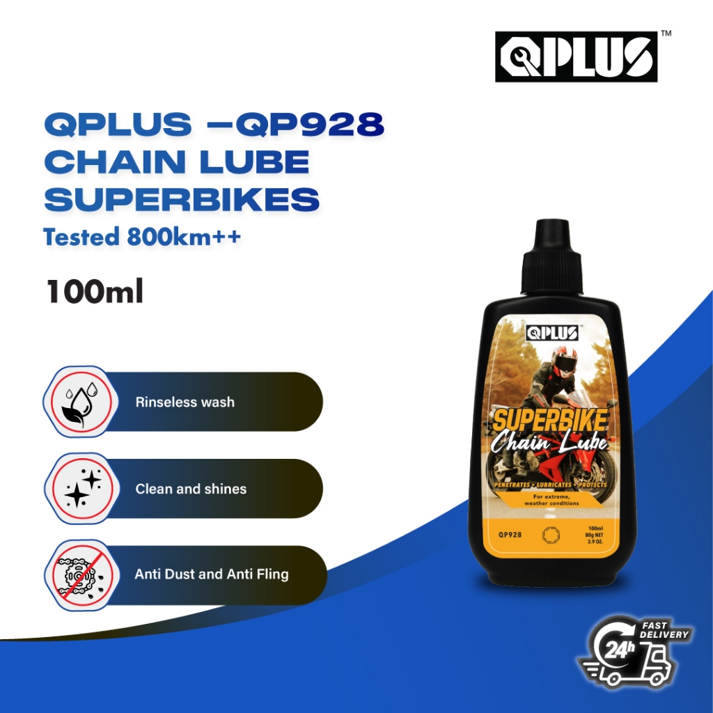 QPlus QP928 Superbike Chain Lube (100ml) | การป้องกันสนิมขั้นสูงปราศจากฝุ่นน้ํามันหล่อลื่นกันน้ํา