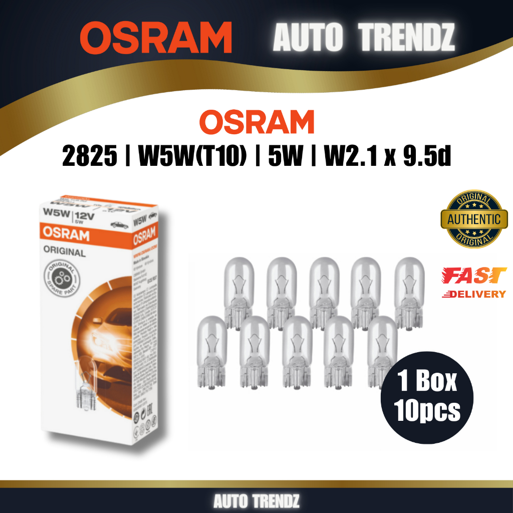 OSRAM 2825 หลอดไฟฮาโลเจน T10 W5W 12V W2.1x9.5d Auto Trendz