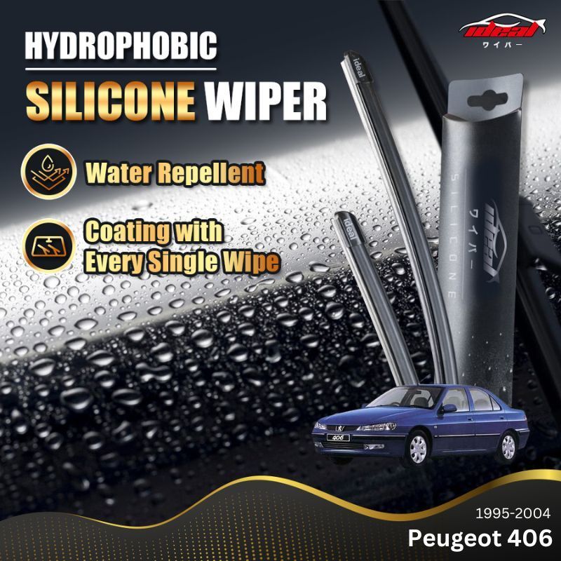 Ideal Wiper Peugeot 406 D8/D9 (1995-2004 Hydrophobic Silicone Water Repelling Coating