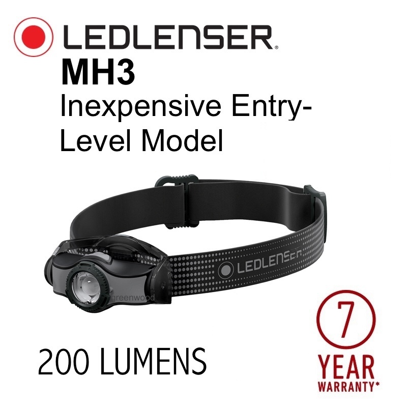 MH3 LEDLENSER Headlamp - 200 Lumens [Led Lenser 200lm Headlight]