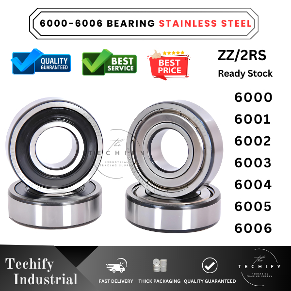 สแตนเลส 6000 6001 6002 6003 6004 6005 6006 DEEP GROOVE BALL BEARING ZZ/2RS