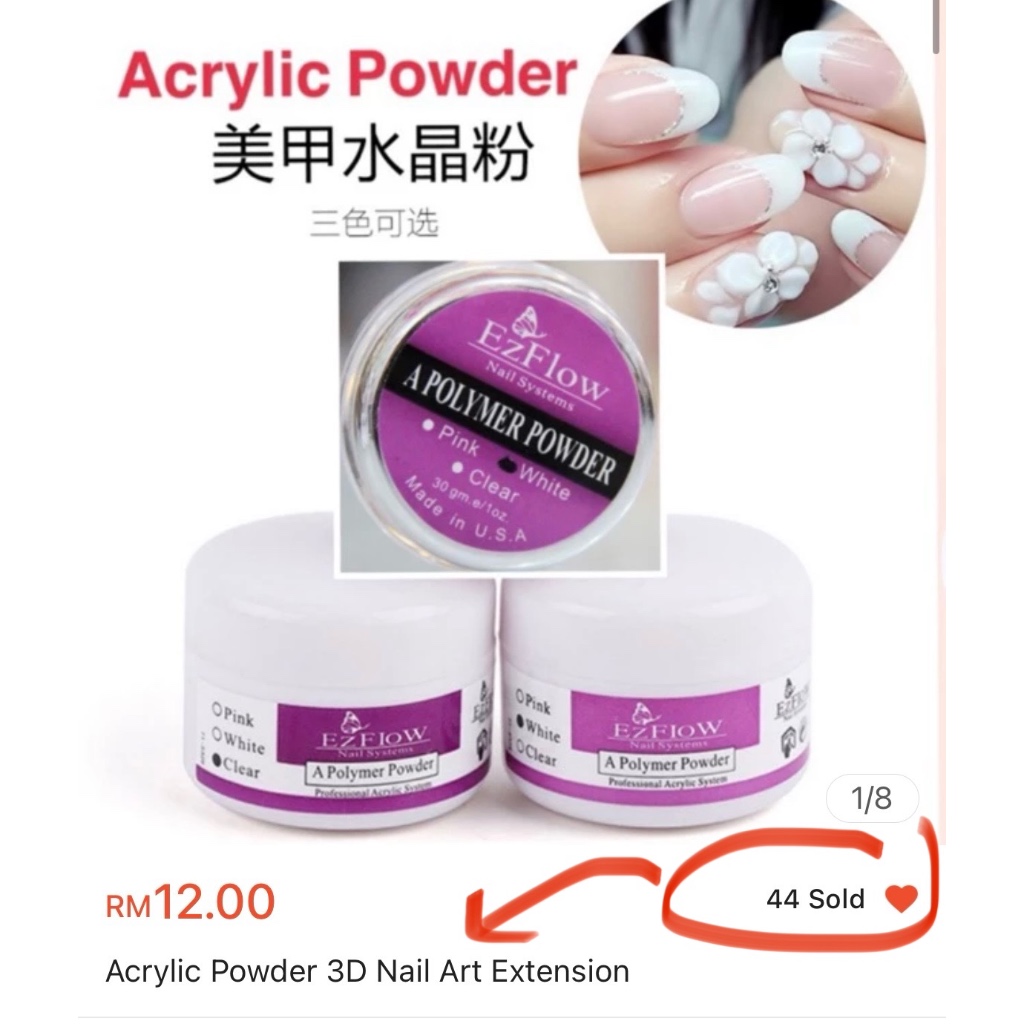 ผงอะคริลิค 3D Nail Art Extension 3D Nail Art