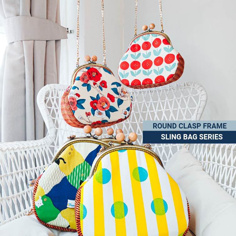 Clasp Frame Bag Sling Bag Round Frame Beg Clasp Frame Bulat Beg Sandang