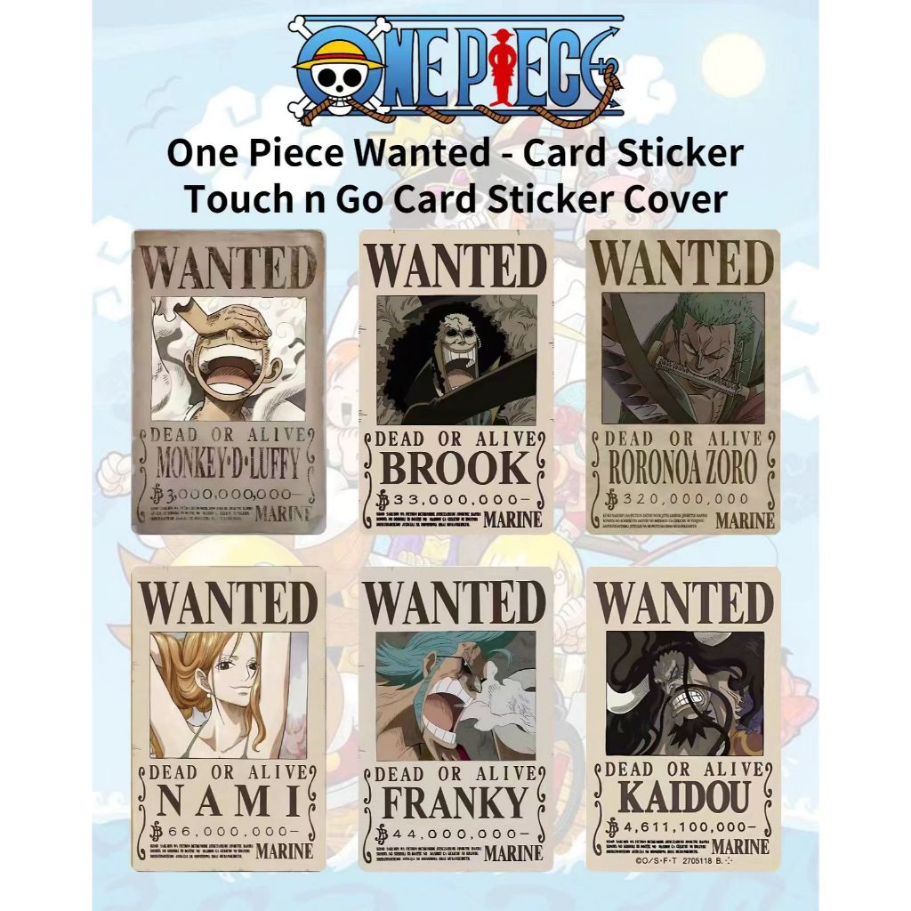 One Piece Wanted - สติ๊กเกอร์การ์ด/Touch n Go Card Sticker Cover
