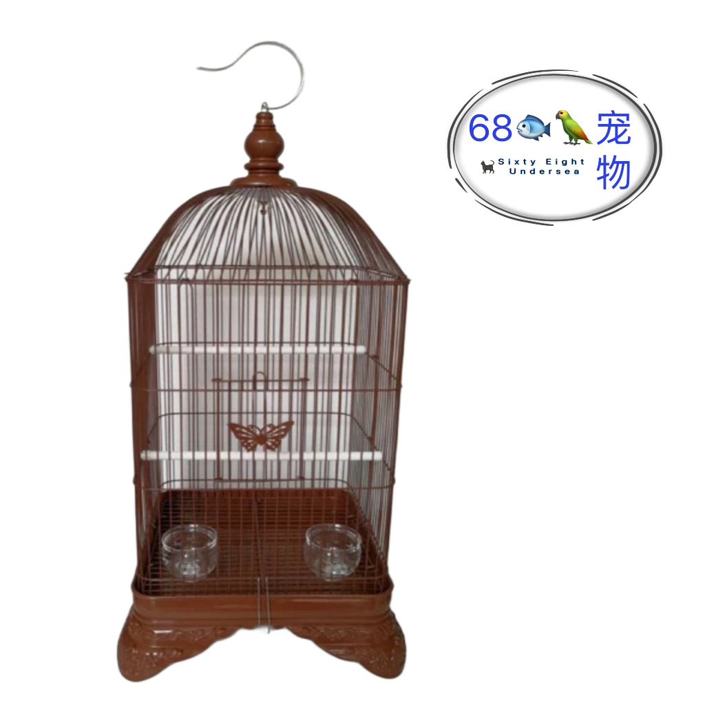 กรงนกเหล็กสีน้ําตาล Sangkar Burung 30ซม. x 30ซม. x 68ซม. [320X]