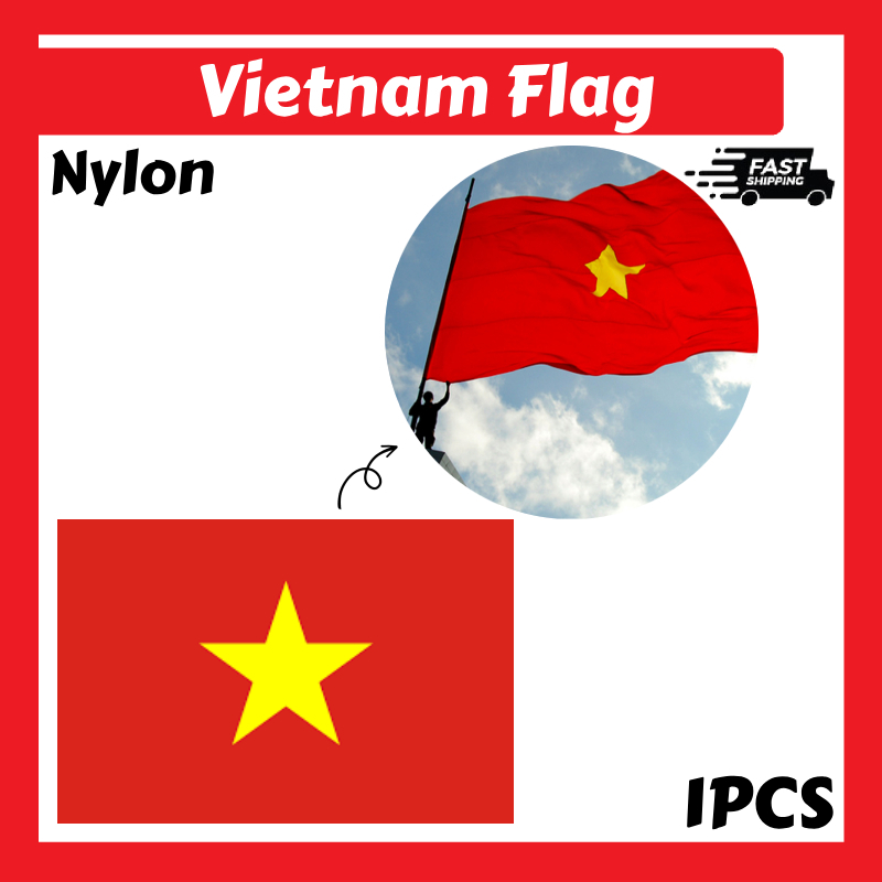 ธงชาติเวียดนาม / ขนาด 3x5 ฟุต (90x150 ซม.) / ธงเวียดนาม / Vietnam National Flag / Vietnam Flag