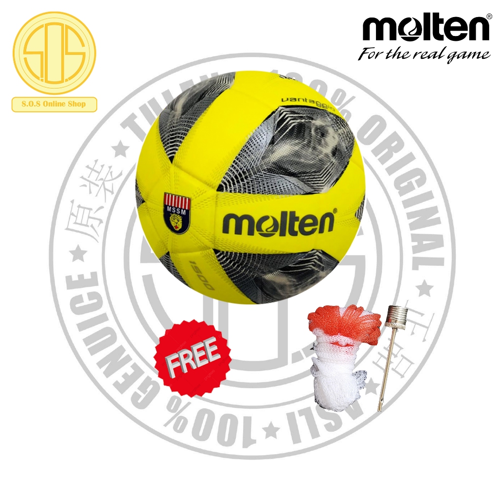 Molten Football F4A1510-LK PVC Size 4 MSSM Logo Free Needle & Ball Net