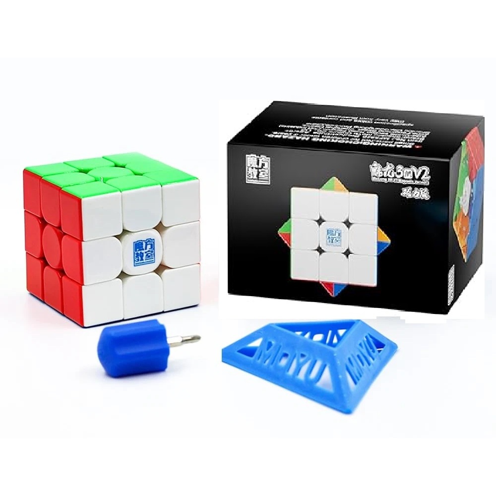 2024 Moyu Meilong 3M V2 Magnetic Speed Cube Professional 3x3x3 ปริศนาไร้สติกเกอร์
