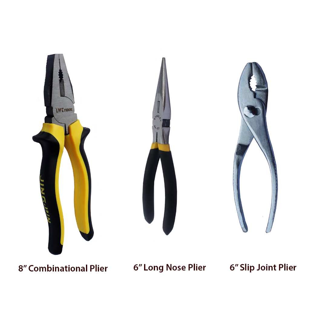Plier ผสมคีมจมูกยาว Slip Joint Plier 8 นิ้วผสม Plier 6 นิ้วจมูกยาวและ Slip Joint Plier