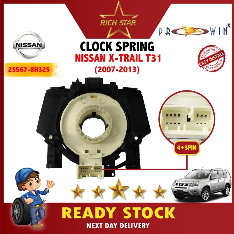 Nissan X-trail T31/X TRAIL(NEW) สาย SPIRAL/CLOCK SPRING25567-8H325/สีดํา