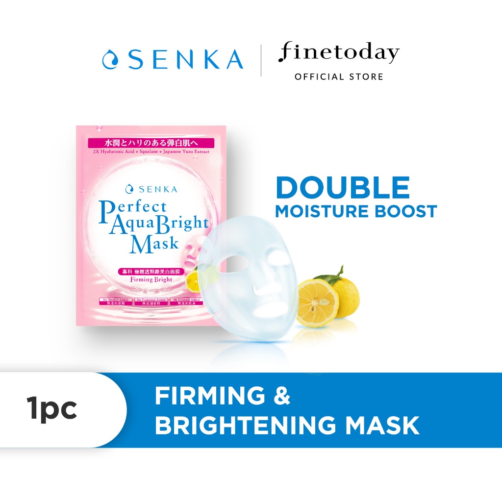 Senka Perfect Aqua Bright mask - Firming Bright 1 ชิ้น (แผ่นมาส์กหน้า, แผ่นมาส์กหน้ากระจ่างใส)