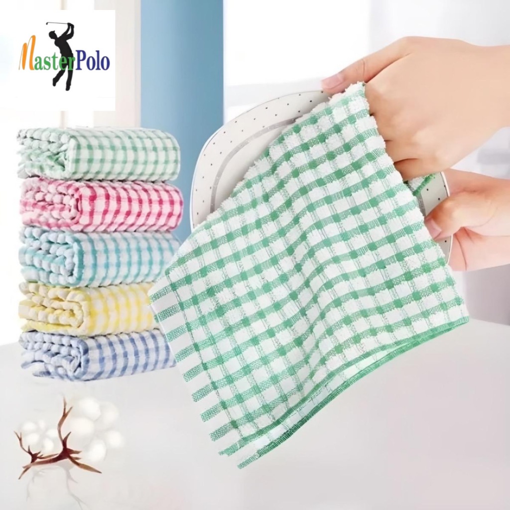 Master Polo Checkered Kitchen Towel Tuala Dapur ทําความสะอาดเสื้อผ้า Home Care Living Towel LapMija 