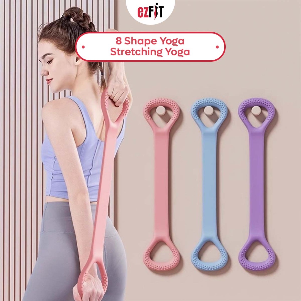 EzFit 8 รูปร่างเข็มขัดยืดโยคะกระชับสัดส่วนอเนกประสงค์ดึงเชือกวงยืดหยุ่นการออกกําลังกาย弹力带