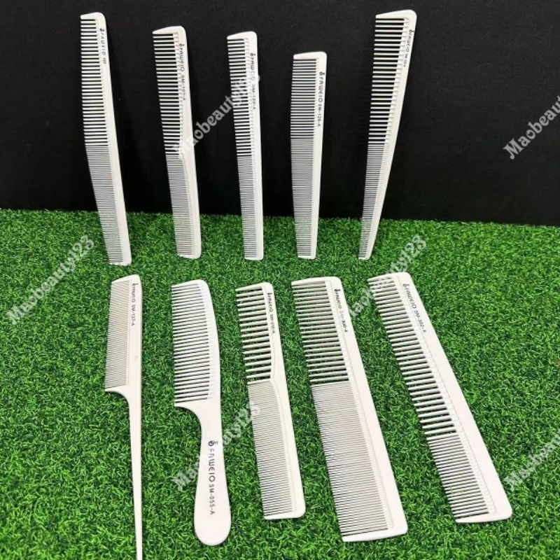 Faweio Professional Salon ตัดผมใช้ SM Series หวีตัดผม-สีขาว发SM Series 发专用 剪 梳 超角梳胶胶胶质修剪 防水果 吸水