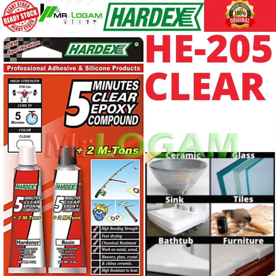 HE-205 HARDEX 5 MINUTES CLEAR EPOXY COMPOUND