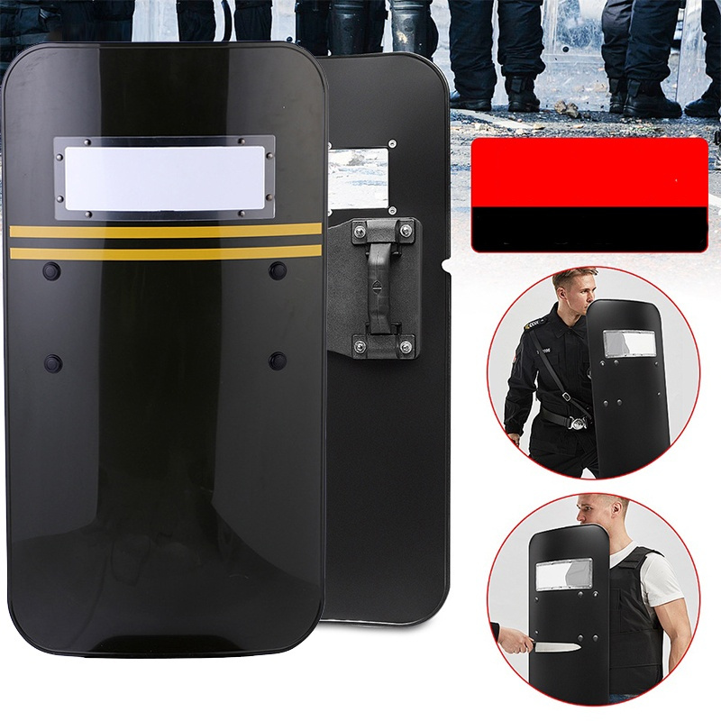 Pc Anti Riot Shield การบังคับใช้กฎหมายโล่มือถือสําหรับอุปกรณ์รักษาความปลอดภัยตํารวจยุทธวิธี Campus Self Defence เครื่องมือ