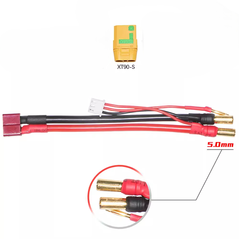 Gaoneng GNB สายภายนอกสําหรับแบตเตอรี่เคสแข็ง 2s - 5 มม. ถึง Anti-Spartk XT90