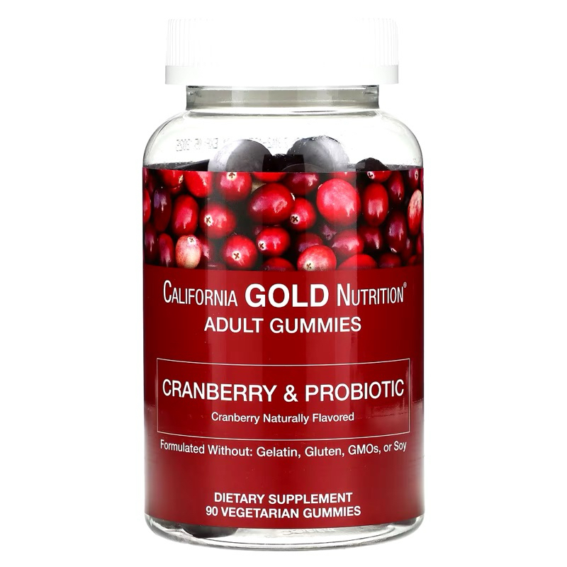 California Gold Nutrition Cranberry & Probiotic gummies แลคโตเรียสเจเนอเรชั่น (90 กัมมี่)