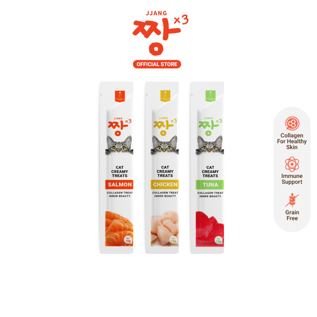 JJANGX3 Cat Creamy Collagen Treats (15g x 1 แพ็ค)