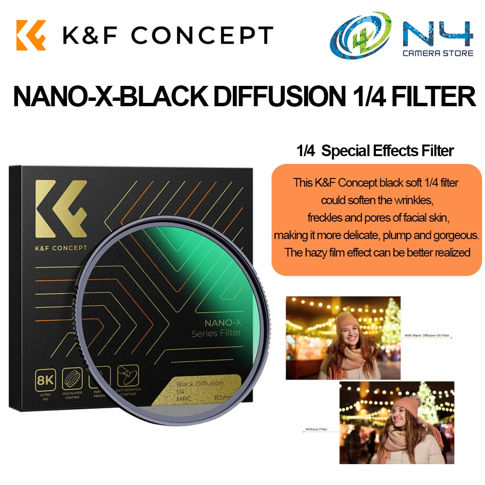 K&f Concept Nano-X Black Mist Diffusion 1/4 Special Effect Soft Filter Double Side Multi-Coated Waterproof 37MM-95MM