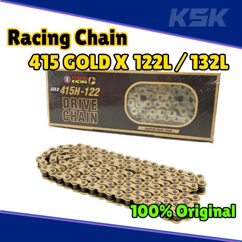 Tobaki Gold Chain 428H O-RING 415H ORING CHAIN RANTAI EMAS 428 415 132L 122L O RING Chain 415 428 Or