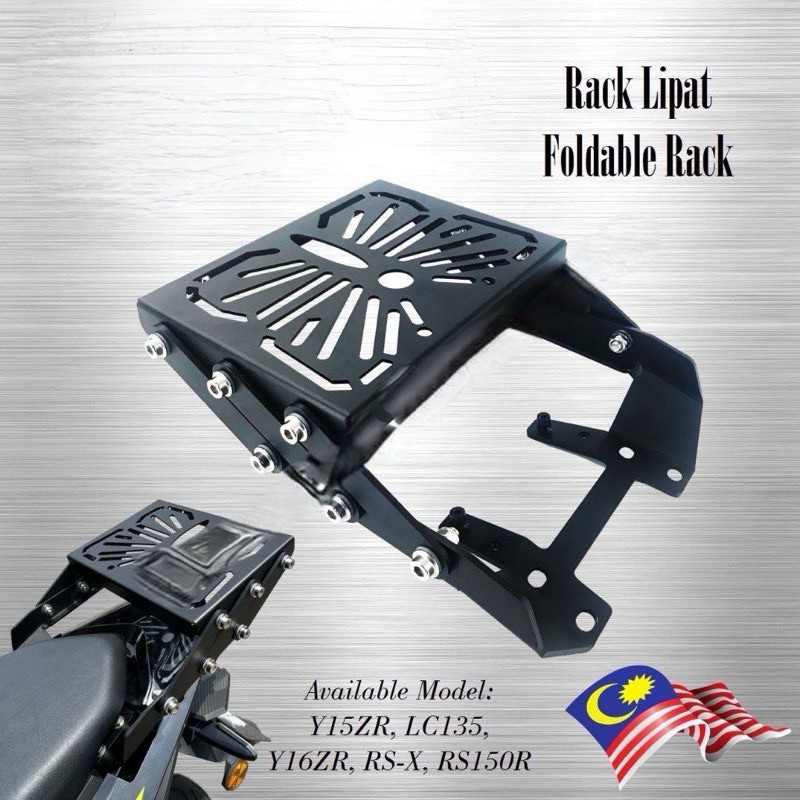 Y15 Y16 RS150 LC135 PG-1 EX5 125Z WAVE SRL พับได้ปรับ Heavy Duty Top Box Rack Monorack Lipat กล่อง K