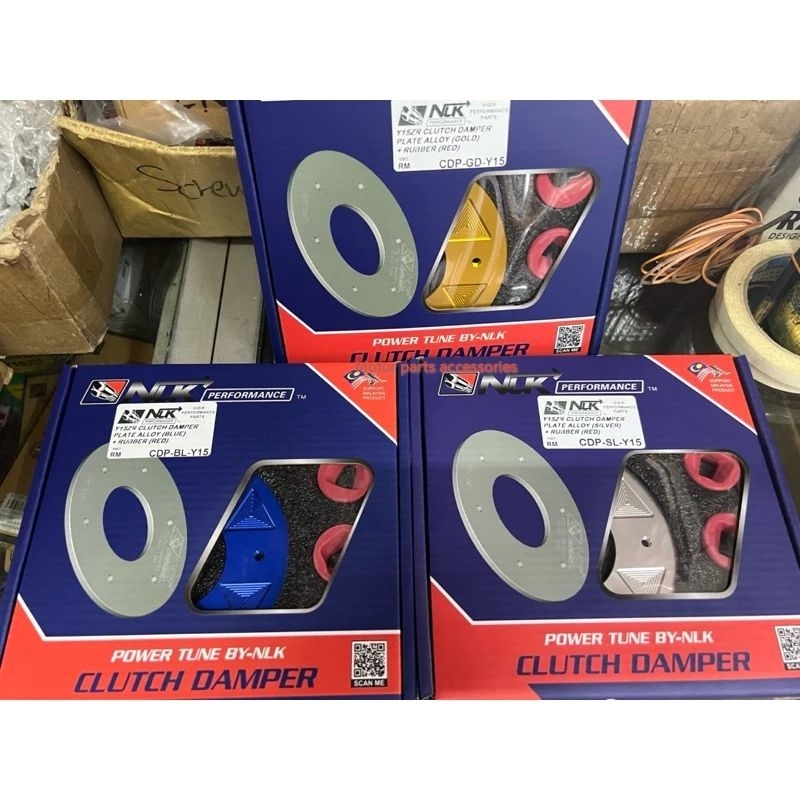 NLK PERFORMANCE Y15ZR CLUTCH DAMPER PLATE ALLOY BLUE / SILVER / GOLD + RUBBER RED RACING NLK