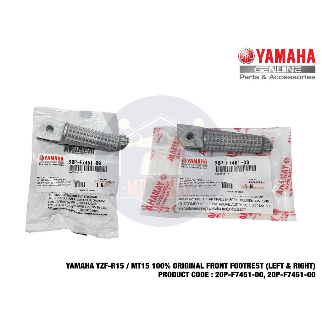 YZF R15 MT15 YAMAHA FOOTREST หน่วยหน้าซ้ายขวา 20P-F7451-00 20P-F7461-00