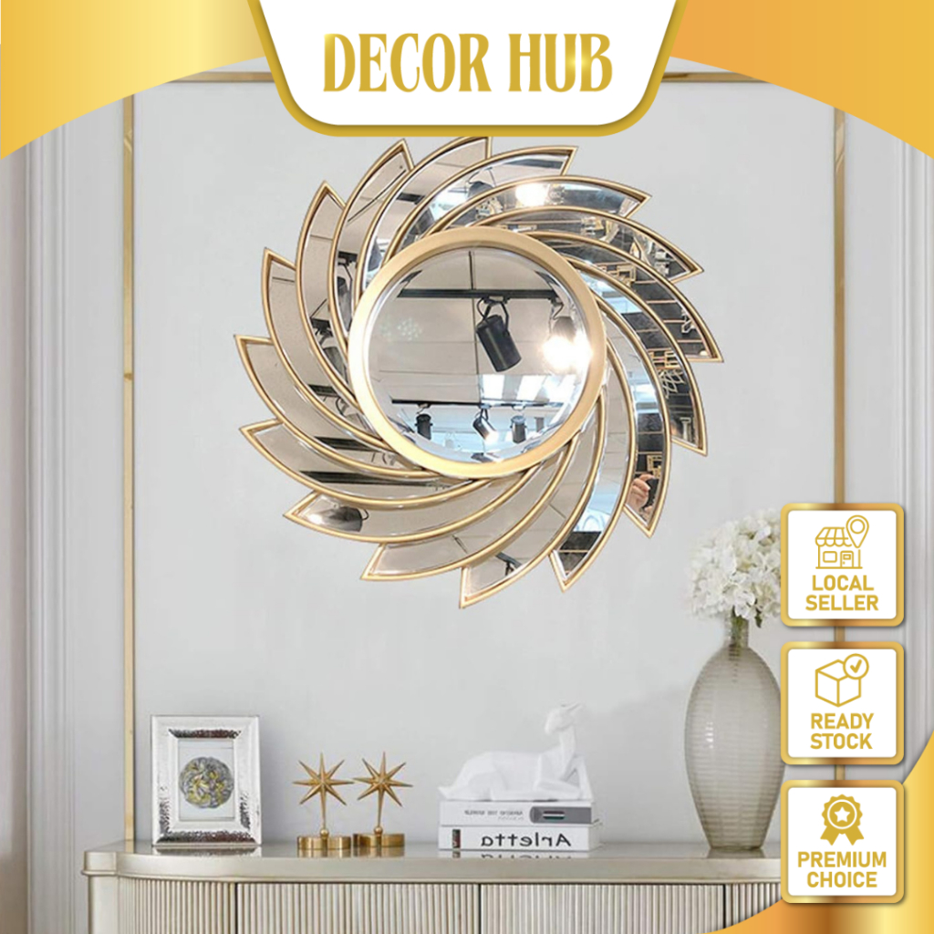 Decor Hub Hang Wall Mirror กระจกทอง Cermin Dinding กระจกติดผนังขนาดใหญ่1