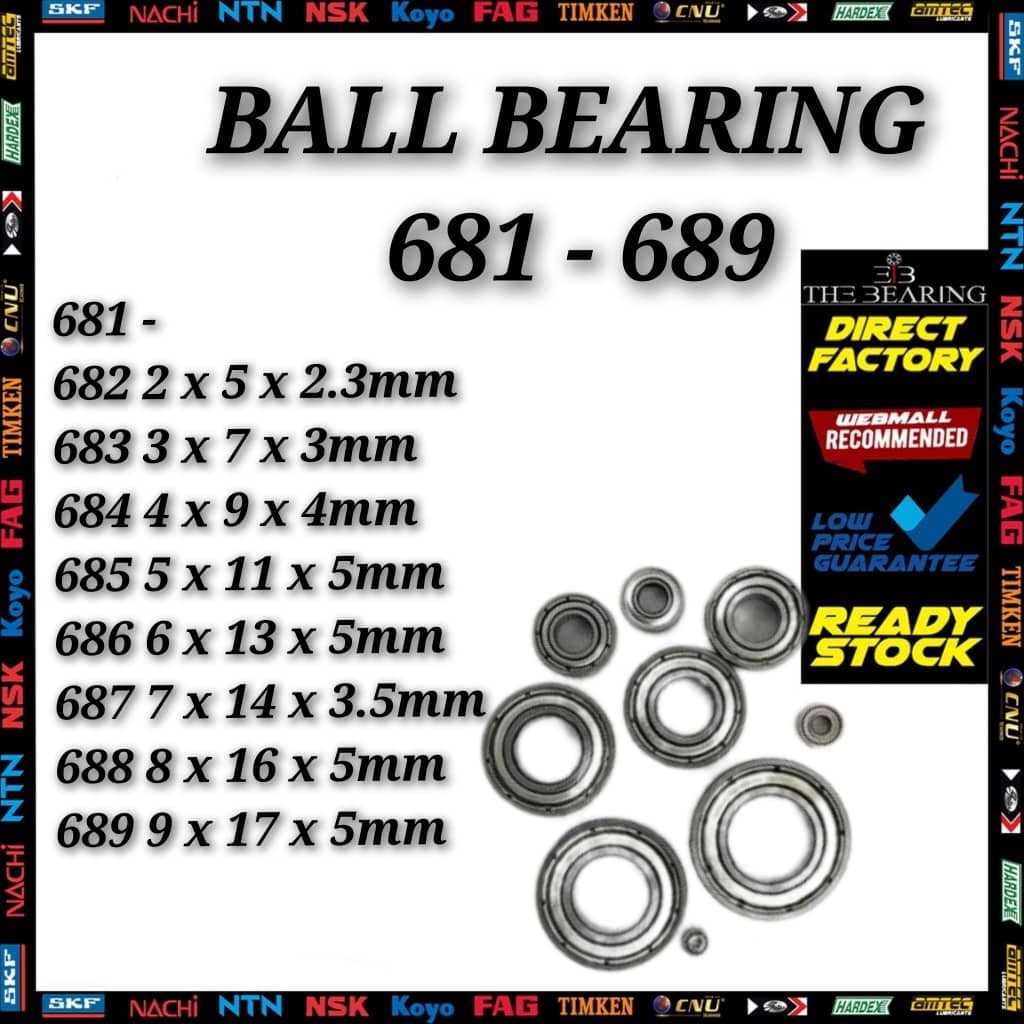 MINITURE BALL BEARING 681 682 683 684 685 686 687 688 589 ZZ