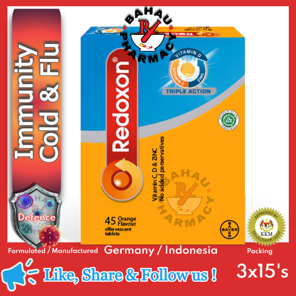 Redoxon Triple Action Effervescent 45s (ข้อเสนอที่ดีที่สุดใน Shopee)