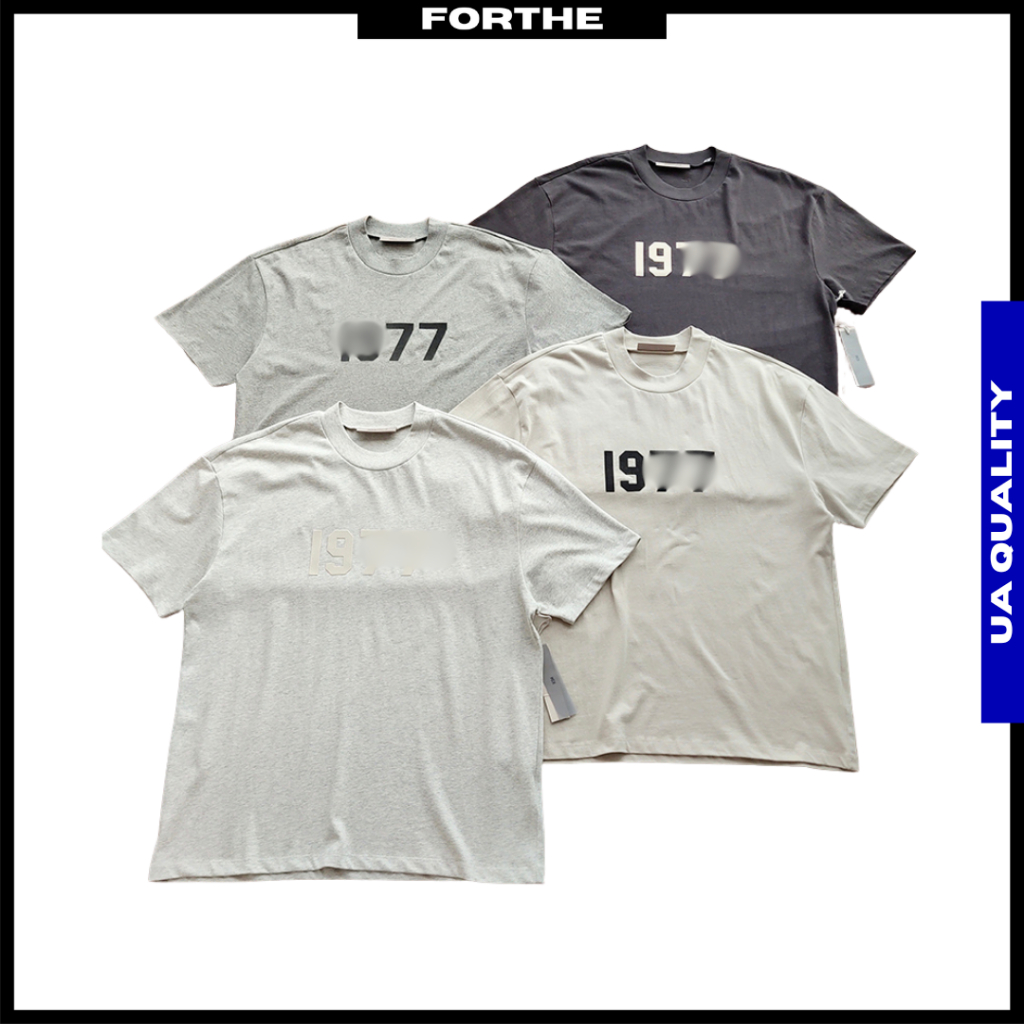 FOG ESNTLS 1977 TShirt ขนาดใหญ่ Streetwear Essentials 1977 พิมพ์ TShirt FOG