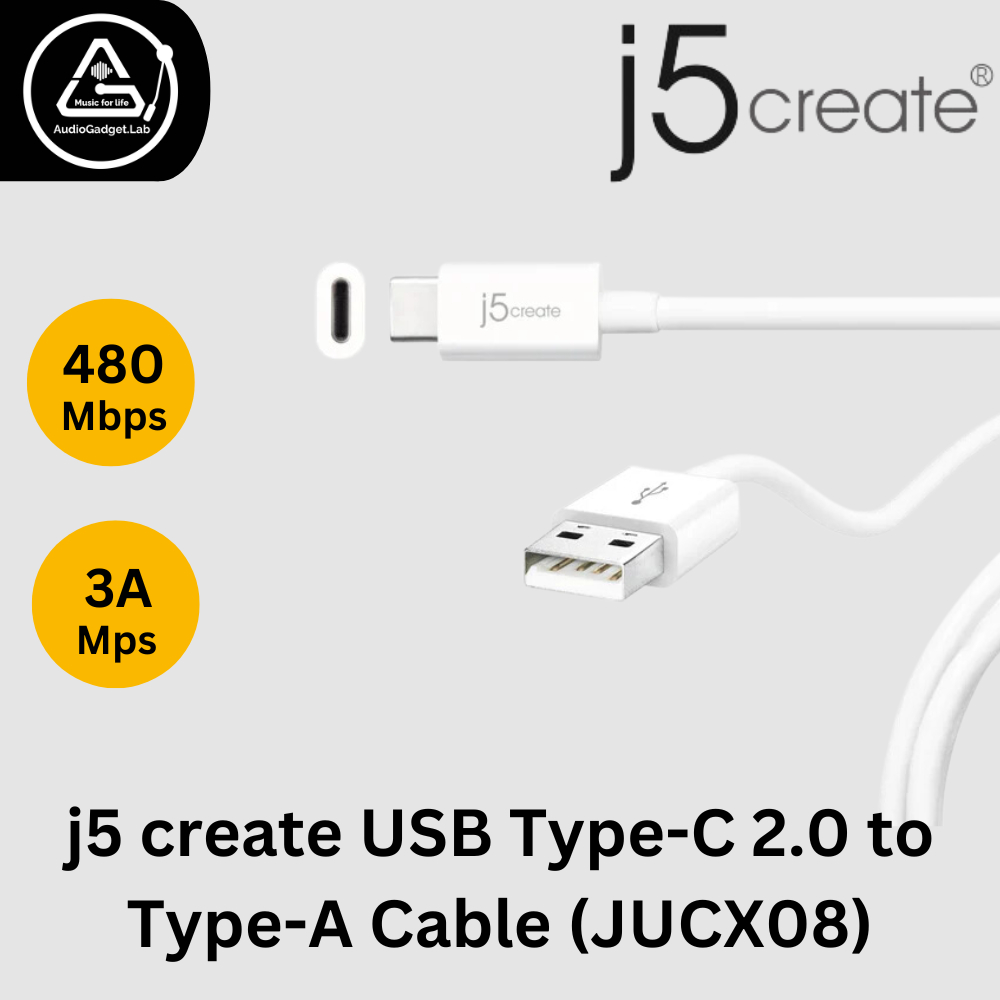 J5 สร้างสาย USB 2.0 Type-C to Type-A - 1.8M ความเร็วสูงสุด 480Mbps JUCX08