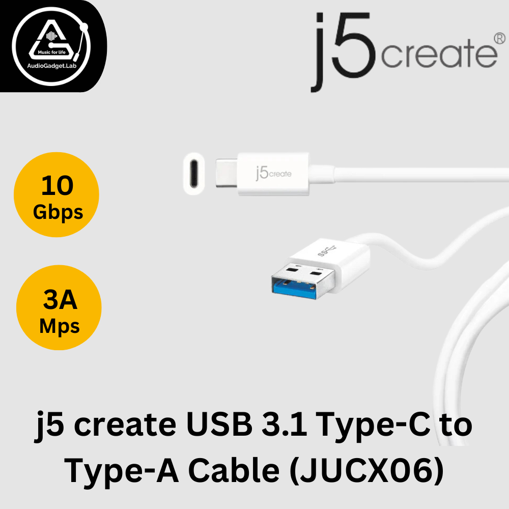 J5 สร้างสาย USB 3.1 Type-C ถึง Type-A 1.0M ความเร็วสูงสุด 10GBps JUCX06
