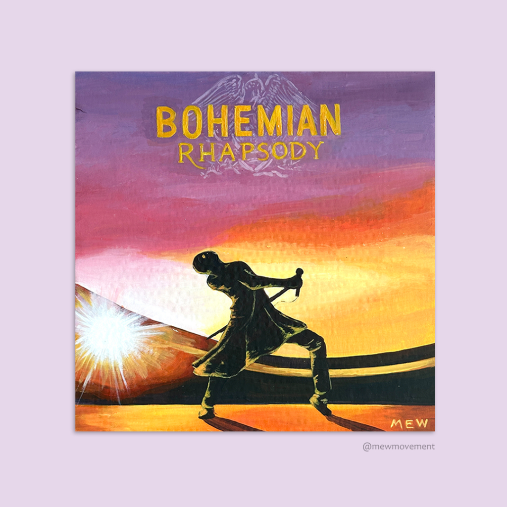 Bohemian Rhapsody Queen Art Print, Music Painting Music Album