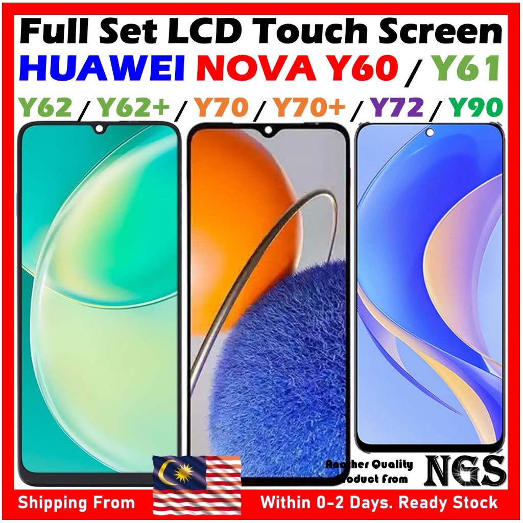 ORl NGS ยี่ห้อชุดหน้าจอ LCD สําหรับ HUAWEI Nova Y60 / Y61 / Y62 / Y62 Plus / Y70 / Y70 Plus / Y72 / 