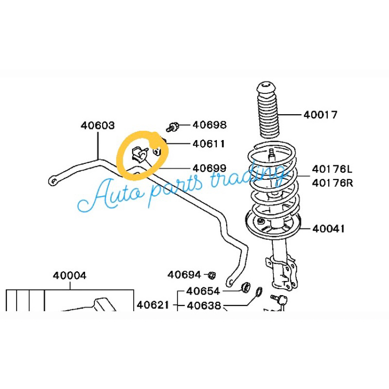 MITSUBISHI PAJERO IO H76 ด้านหน้า STABILIZER BAR BUSH