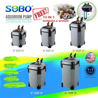 Sobo ถังกรองน้ําเค็ม ภายนอก พร้อมเครื่องฆ่าเชื้อ UV SF-850F-UV SF-1000F-UV SF1500F-UV