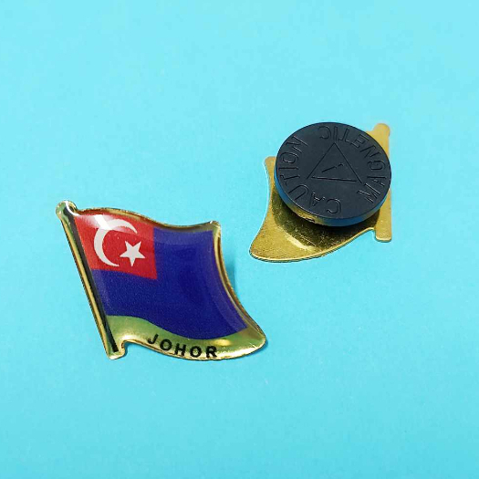 Johor State Flag Magnetic พร้อมโลโก้ Johor Negeri Johor State Flag Collar Pin พร้อมโลโก้ Johor Neger