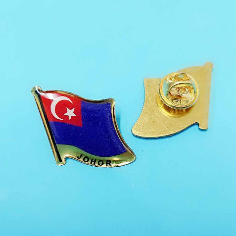 Johor State Flag Magnetic พร้อมโลโก้ Johor Negeri Johor State Flag Collar Pin พร้อมโลโก้ Johor Neger