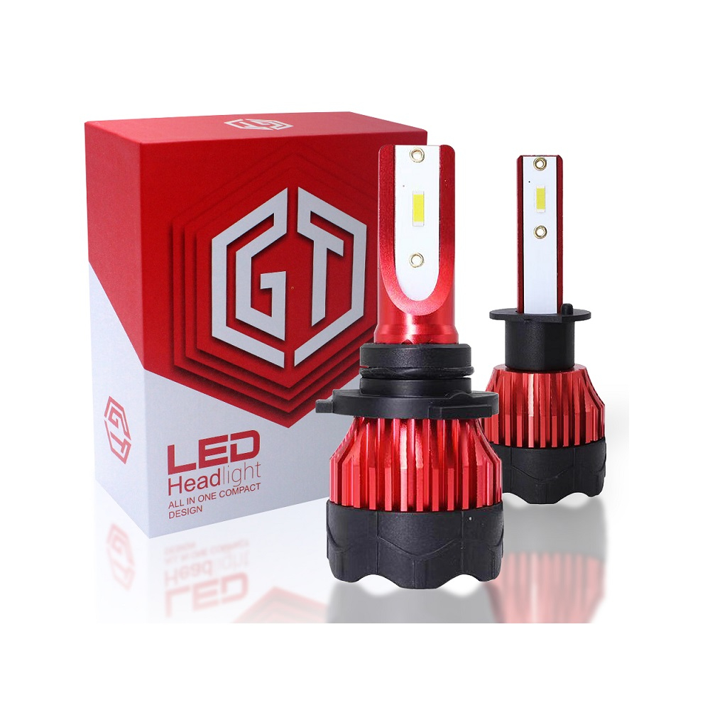 GT 1 คู่ LED ไฟหน้ารถ 10000LM LED ไฟหน้าหลอดไฟรถยนต์ H4 H1 H3 H7 H8 H9 H11 9005 9006 LED ไฟหน้า 6000