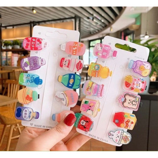 SANRIO กิ๊บติดผมอะคริลิค แบบนิ่ม ลายการ์ตูนหมีน่ารัก สไตล์เกาหลี 10 ชิ้น 10 ชิ้น