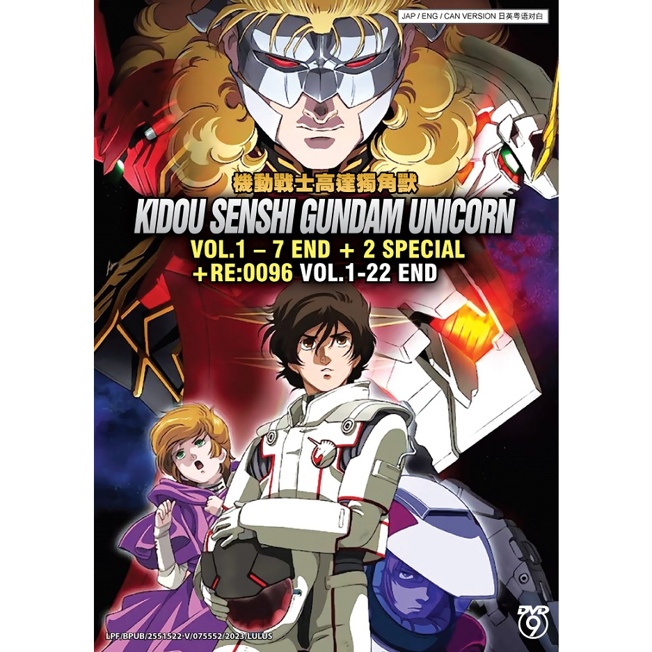 Kidou SENSHI GUNDAM UNICORN (VOL.1 – 7 END) +2 SPECIAL + RE:0096 (VOL.1-22 END) DVD + EXTRA