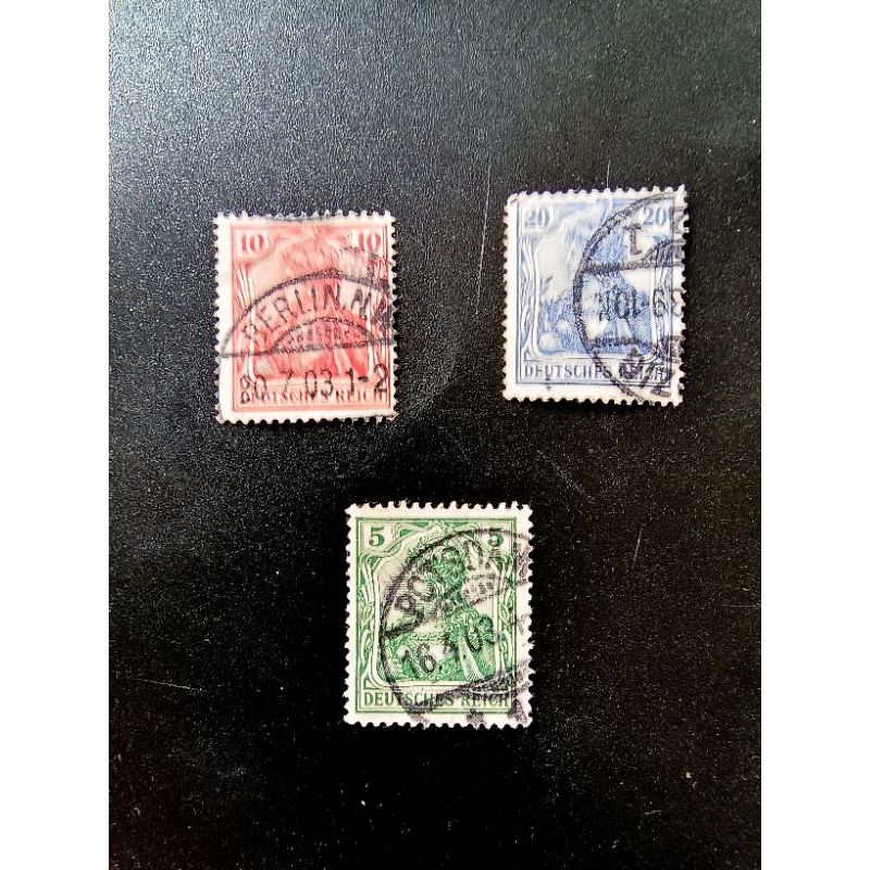 GF05 แสตมป์ Deutsche Reich German Empire definitive 3v ใช้แล้ว
